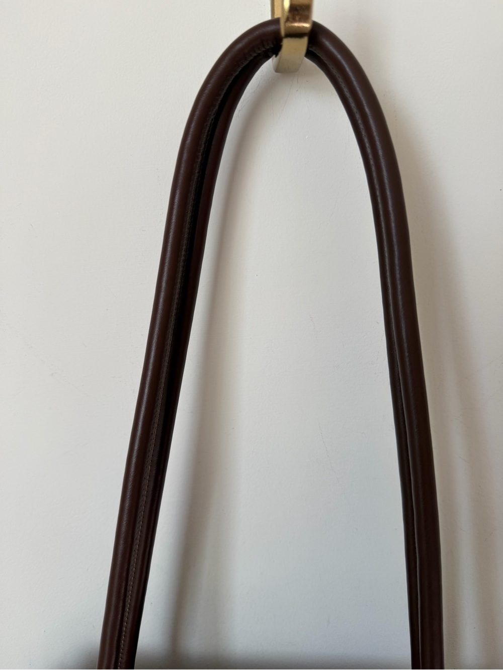 Dark Brown east west leather Shoulder Bag - Picture 3 of 7